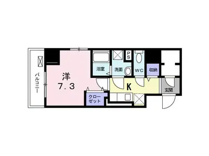 ISLA VISTA 日本橋(1K/9階)の間取り写真