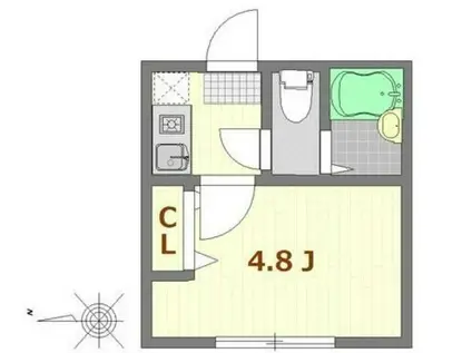 リブ蒲田(1K/2階)の間取り写真