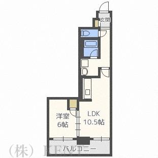 朝日プラザ円山公園(1LDK/12階)の間取り写真