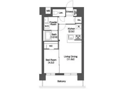 アビティ宮前平(1LDK/4階)の間取り写真