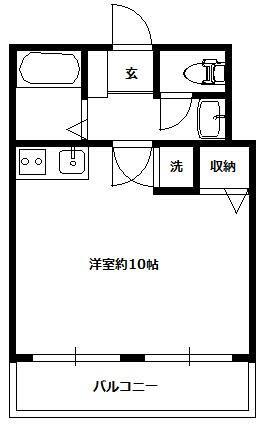 レジデンス西堀(ワンルーム/4階)の間取り写真