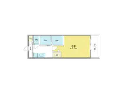 ボヌール津金(1K/2階)の間取り写真