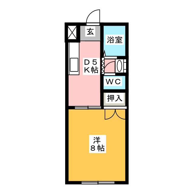 コーポ江島(1DK/1階)の間取り写真