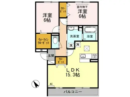 コンフォール(2LDK/1階)の間取り写真