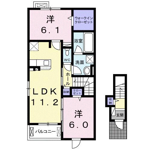 ディリジェント セブン(2LDK/2階)の間取り写真