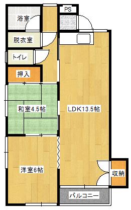 KT島崎(2LDK/2階)の間取り写真