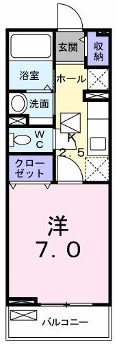 とさでん交通伊野線 朝倉駅前駅 徒歩27分 2階建 築13年(1K/1階)の間取り写真