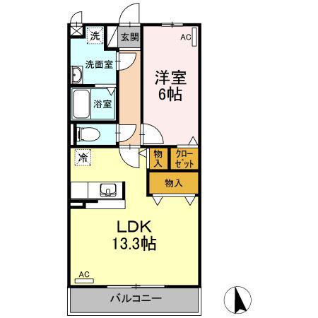 EXCEL COURT(1LDK/3階)の間取り写真