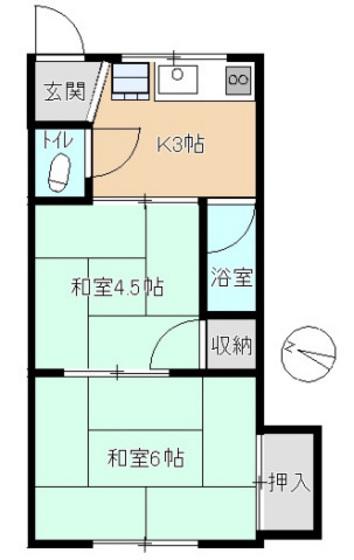 門永ビル(2K/3階)の間取り写真