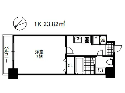 アプリーレ神戸元町(1K/7階)の間取り写真