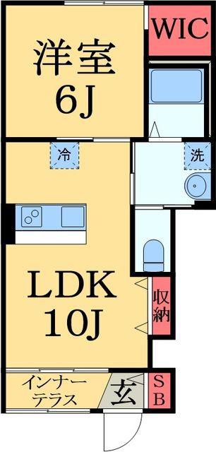 フルーヴ(1LDK/1階)の間取り写真