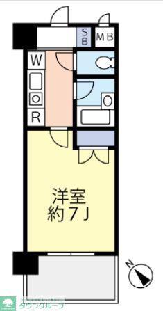 グランヴァン杉並北(1K/6階)の間取り写真