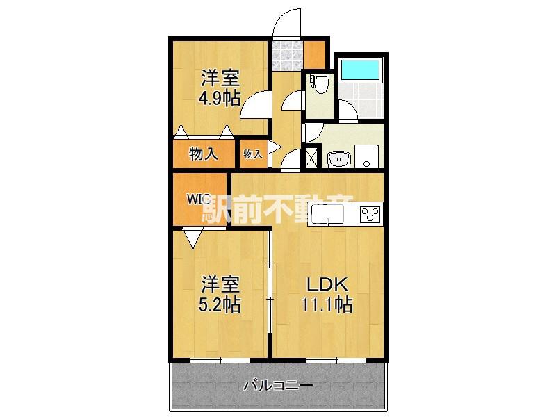 さつきマンション(2LDK/1階)の間取り写真