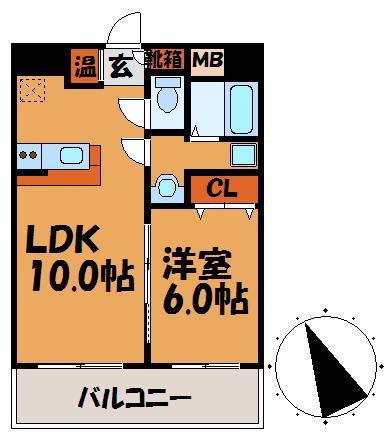 ラ・ペール・モリ(1LDK/4階)の間取り写真