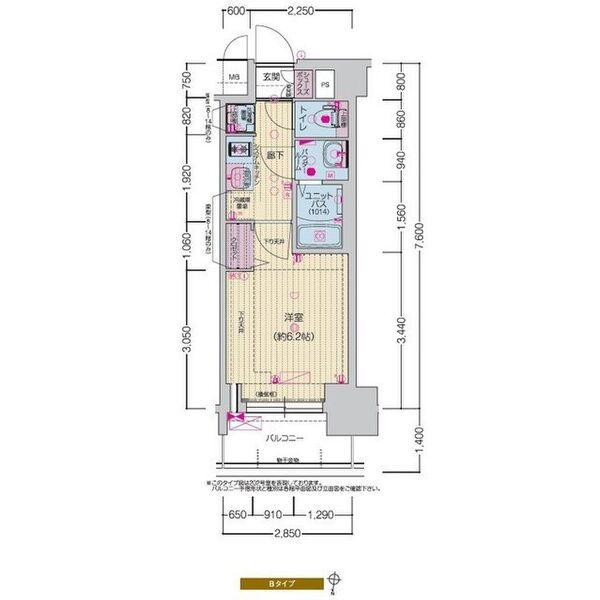 プレサンス名駅南エディフィス(1K/13階)の間取り写真