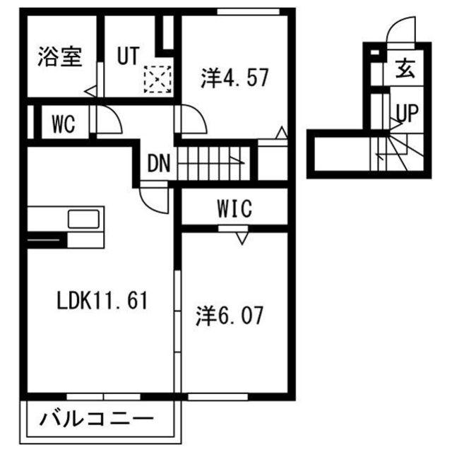 LIVRA紫竹(2LDK/2階)の間取り写真