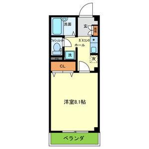 フローレスハタ(1K/2階)の間取り写真