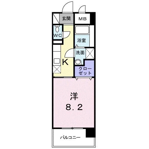 デイドリーム(1K/4階)の間取り写真