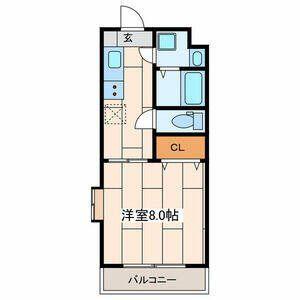 クラージュ(1K/1階)の間取り写真