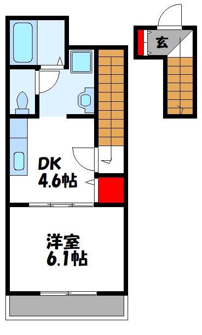 パークサイドイン桃山(1DK/2階)の間取り写真