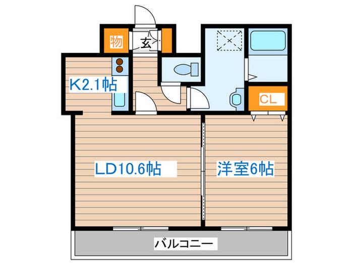 ティアラタワー中島倶楽部(1LDK/2階)の間取り写真