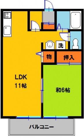 カーサ・ピエデルモンテ(1LDK/1階)の間取り写真