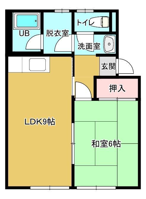 キャッスル川岸(1LDK/1階)の間取り写真
