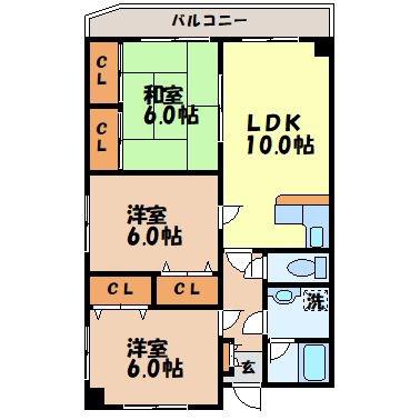NOVAPORT(3LDK/2階)の間取り写真