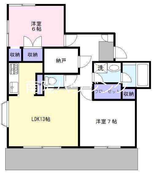 テラス喜多見ガーデン(2SLDK/1階)の間取り写真