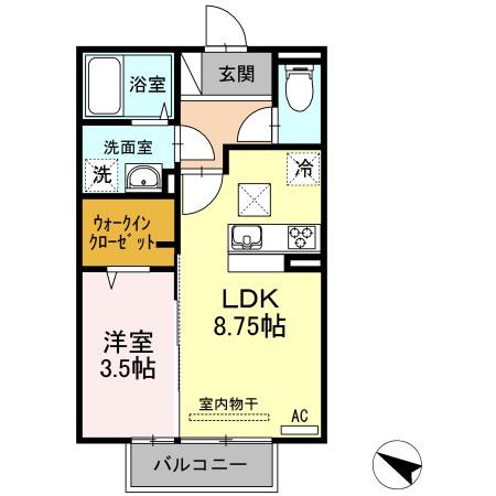 ロ一ゼン・リッタ一 II(1LDK/1階)の間取り写真