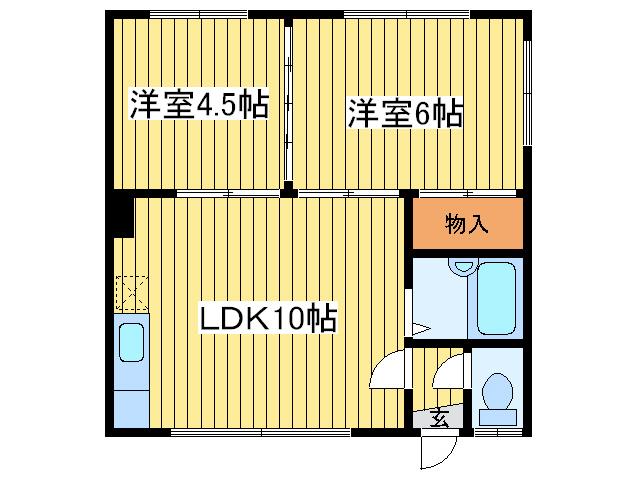 リポーズハイム25(2LDK/3階)の間取り写真