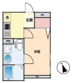 リバティ瀬谷(1K/2階)の間取り写真