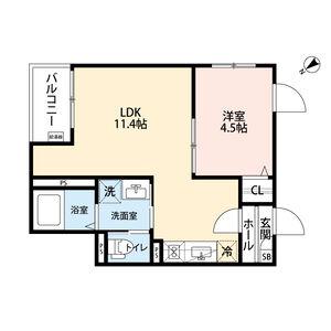 JACK KOSHINIIジャックコウシンツー(1LDK/3階)の間取り写真