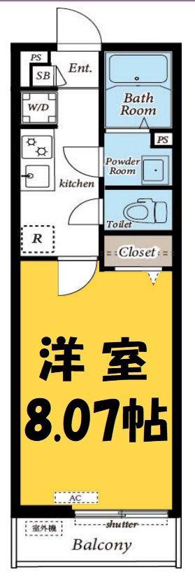 ひなた荘(1K/1階)の間取り写真