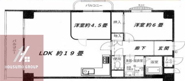 ハイム上福島(2LDK/11階)の間取り写真