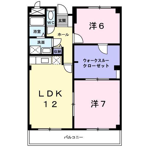 フラワープレイス(2LDK/1階)の間取り写真