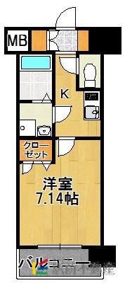 アレクサス イル・ビアンコ(1K/5階)の間取り写真