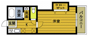 R23番館(1K/1階)の間取り写真