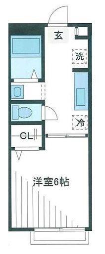 プラティーク三鷹(1K/2階)の間取り写真