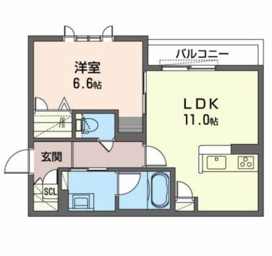 RAFFINA澤(1LDK/2階)の間取り写真