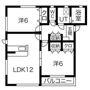 エントラール(2LDK/1階)の間取り写真