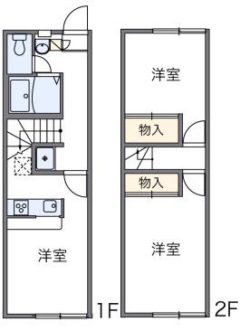 レオパレス峯下B(2DK/1階)の間取り写真