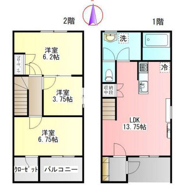 ヴィラフロンティア東鶉B(3LDK/1階)の間取り写真