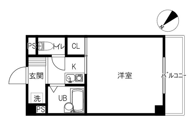 ハイカレッジ(1K/2階)の間取り写真