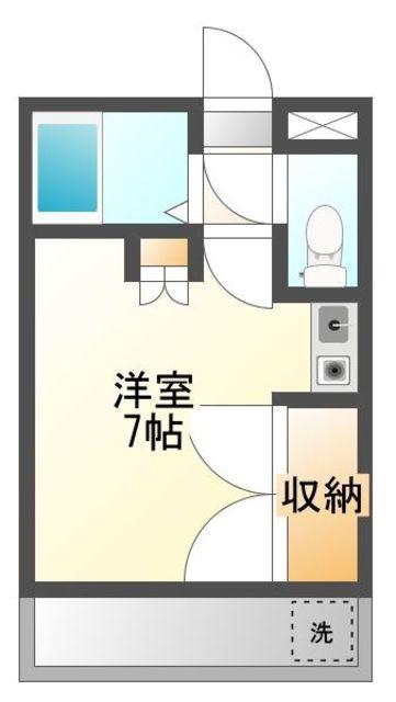 WILLOW COURT福工大前(ワンルーム/3階)の間取り写真