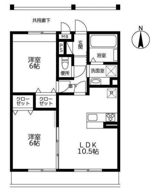 フィオーレ上白根II(2LDK/3階)の間取り写真