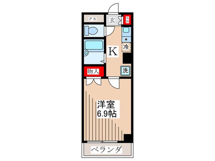 清水町ビル(1K/4階)の間取り写真