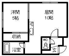 セラーノIII(1LDK/1階)の間取り写真