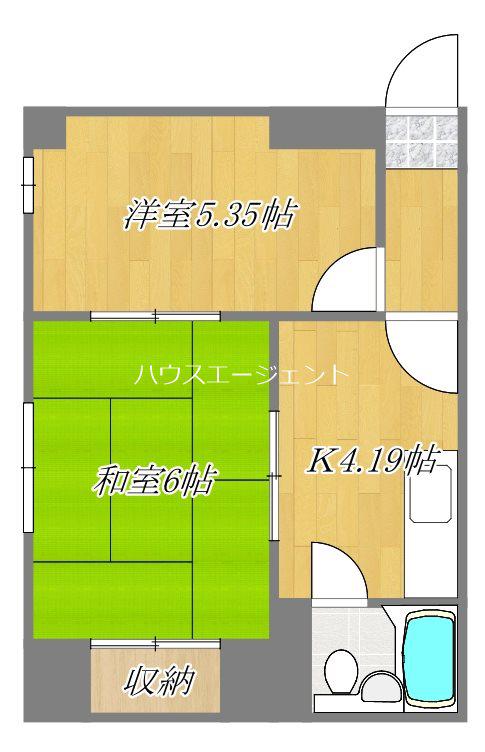 第2山藤ビル(2K/2階)の間取り写真