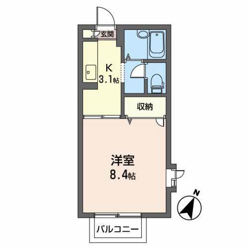 プリマヴェーラ(1K/2階)の間取り写真